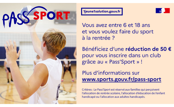 Le Ministère des Sports lance le Pass'Sport ! 